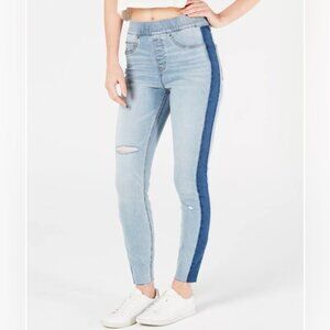NWT SPANX Pull On Side Stripe Ripped Slimming Distressed Skinny Jean 20234R Sz L
